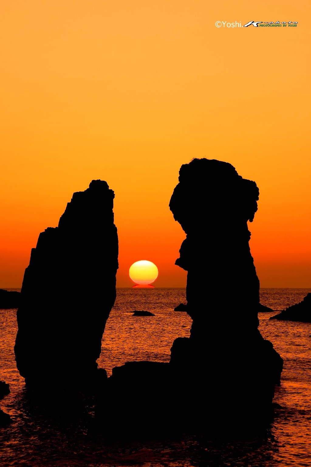 あの日の夕日 青海島の夕日 - 日の出日の入時刻・方角マップ